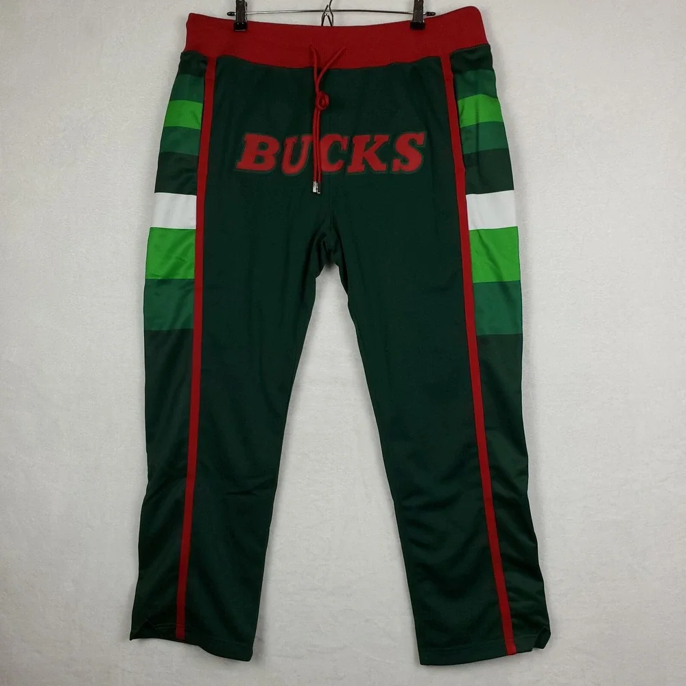 Just Don Milwaukee Bucks Mitchell & Ness NBA‎ XL XLarge Jersey Pants Green NWT